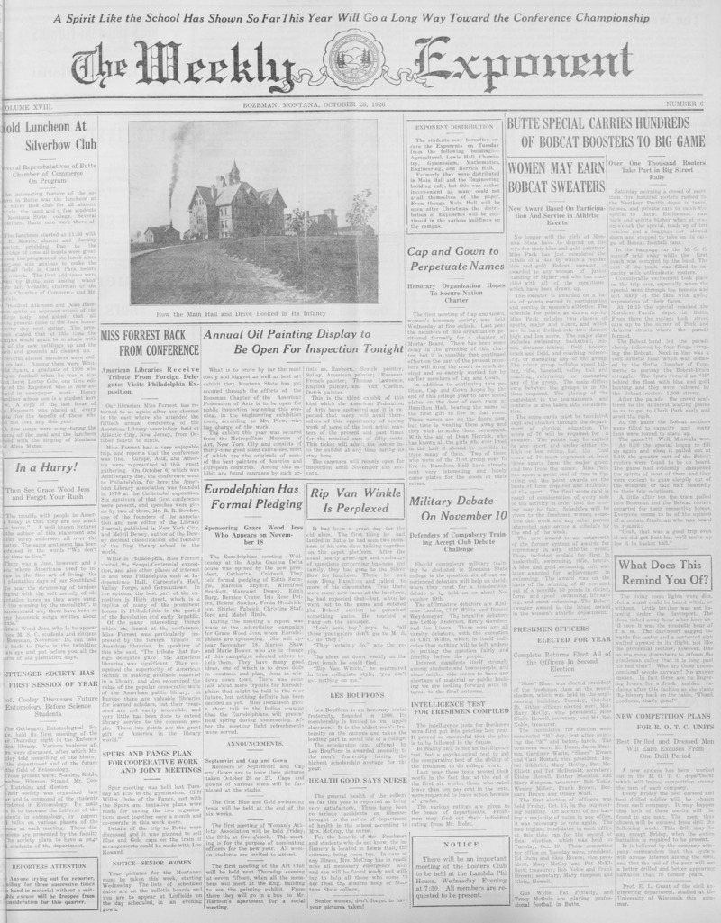 The Weekly Exponent, October 26, 1926