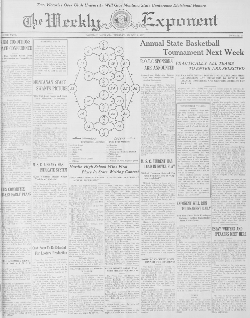 The Weekly Exponent, March 1, 1927