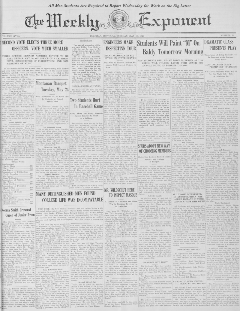 The Weekly Exponent, May 17, 1927