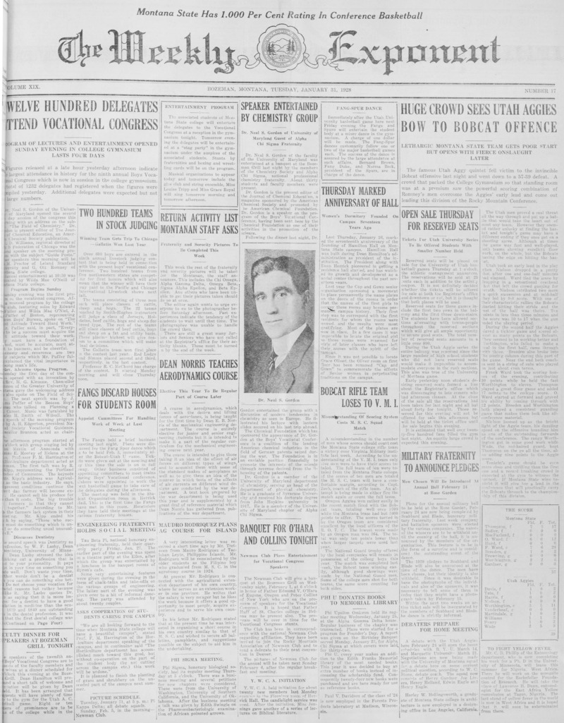 The Weekly Exponent, January 31, 1928