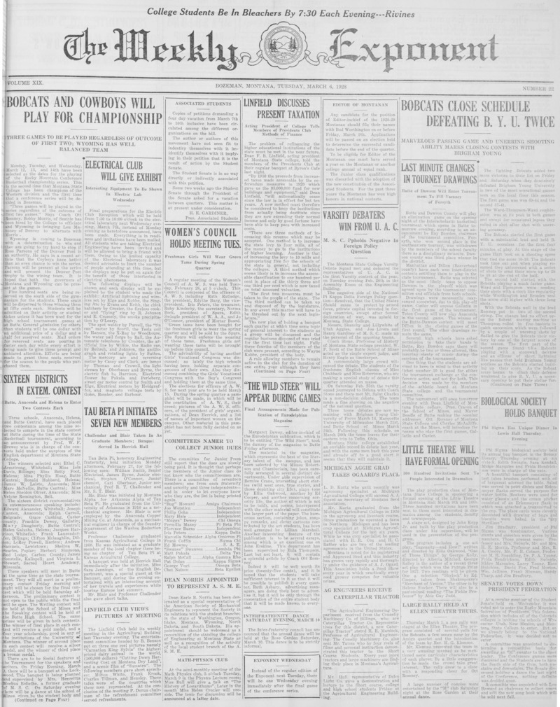 The Weekly Exponent, March 6, 1928