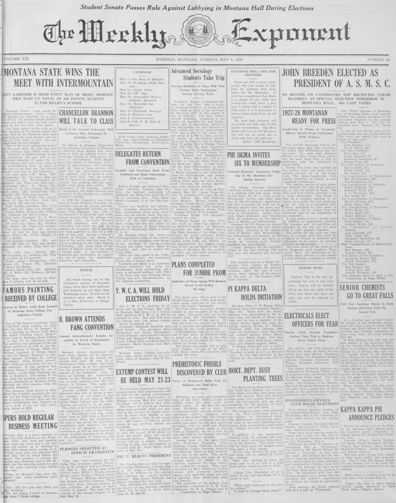 The Weekly Exponent, May 8, 1928