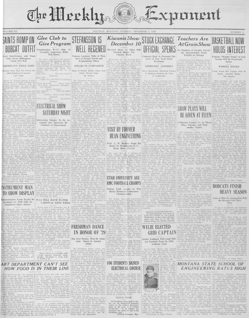 The Weekly Exponent, December 4, 1928