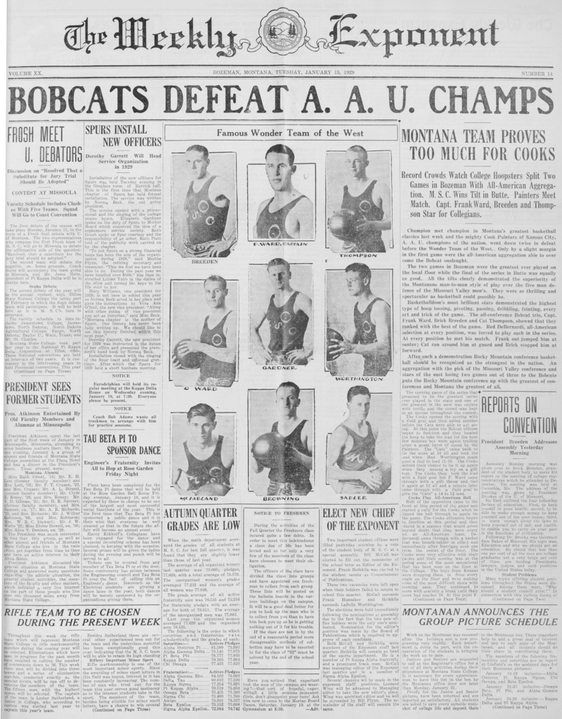 The Weekly Exponent, January 15, 1929