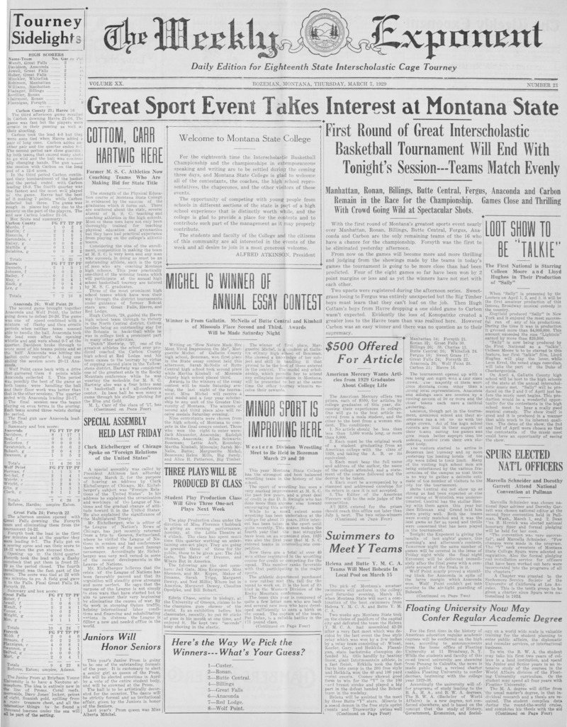 The Weekly Exponent, March 7, 1929