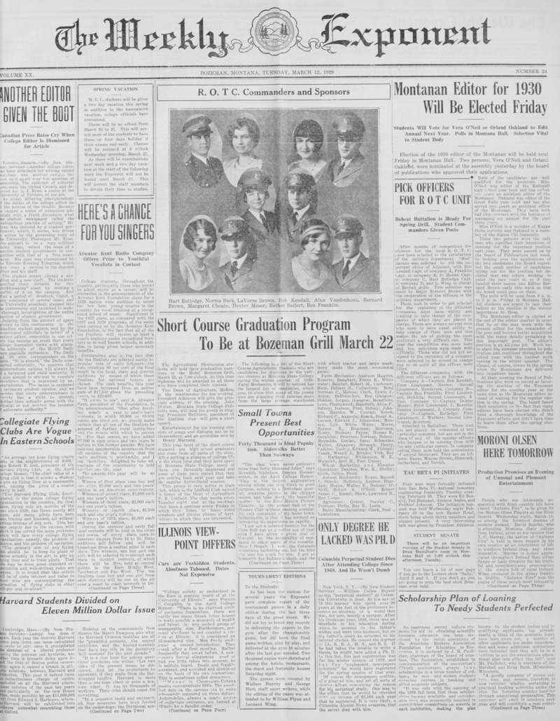 The Weekly Exponent, March 12, 1929