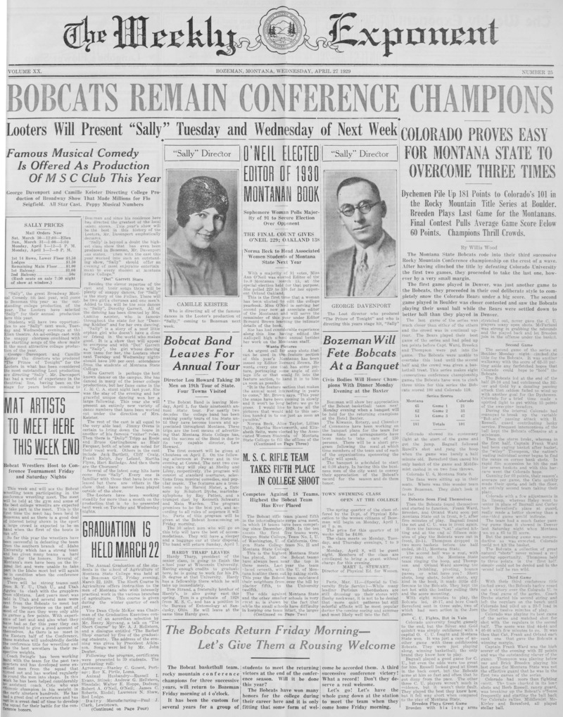 The Weekly Exponent, April 27, 1929