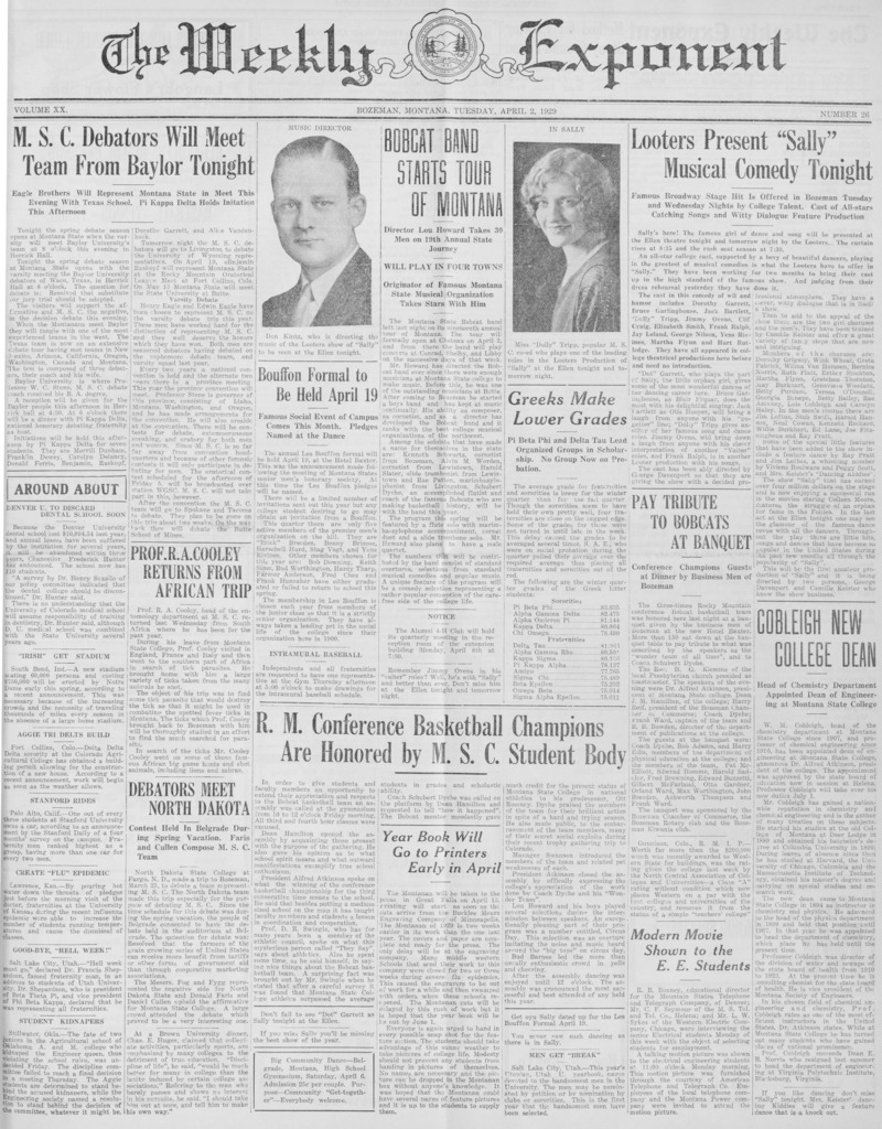 The Weekly Exponent, April 2, 1929