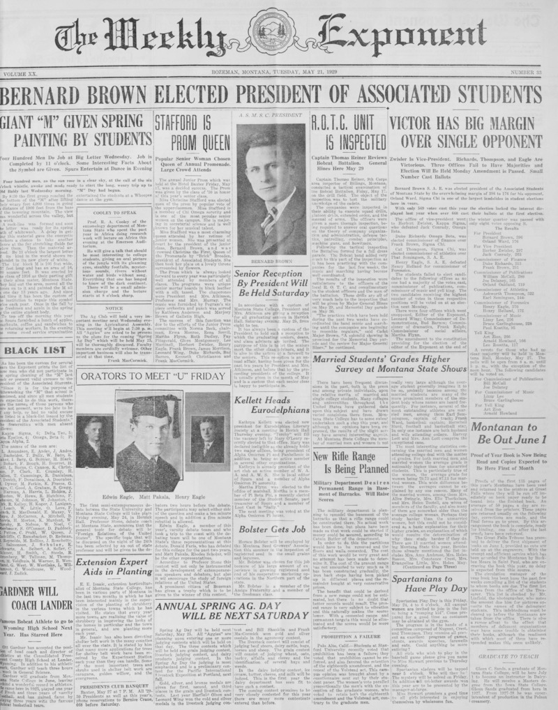 The Weekly Exponent, May 21, 1929
