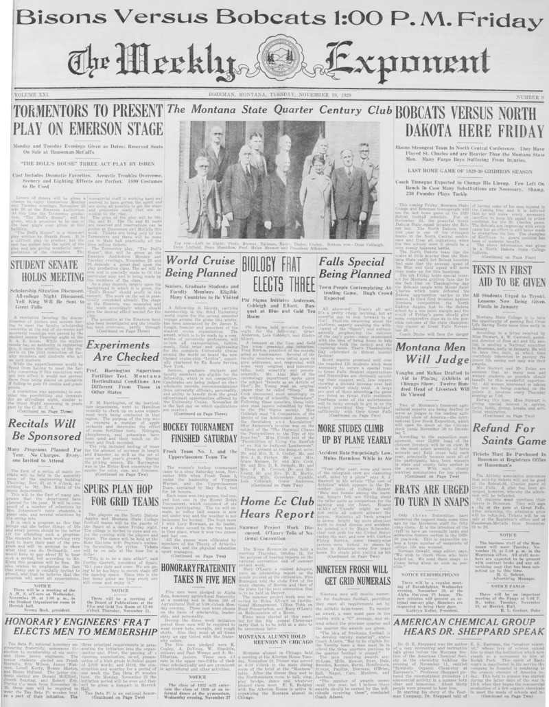 The Weekly Exponent, November 19, 1929