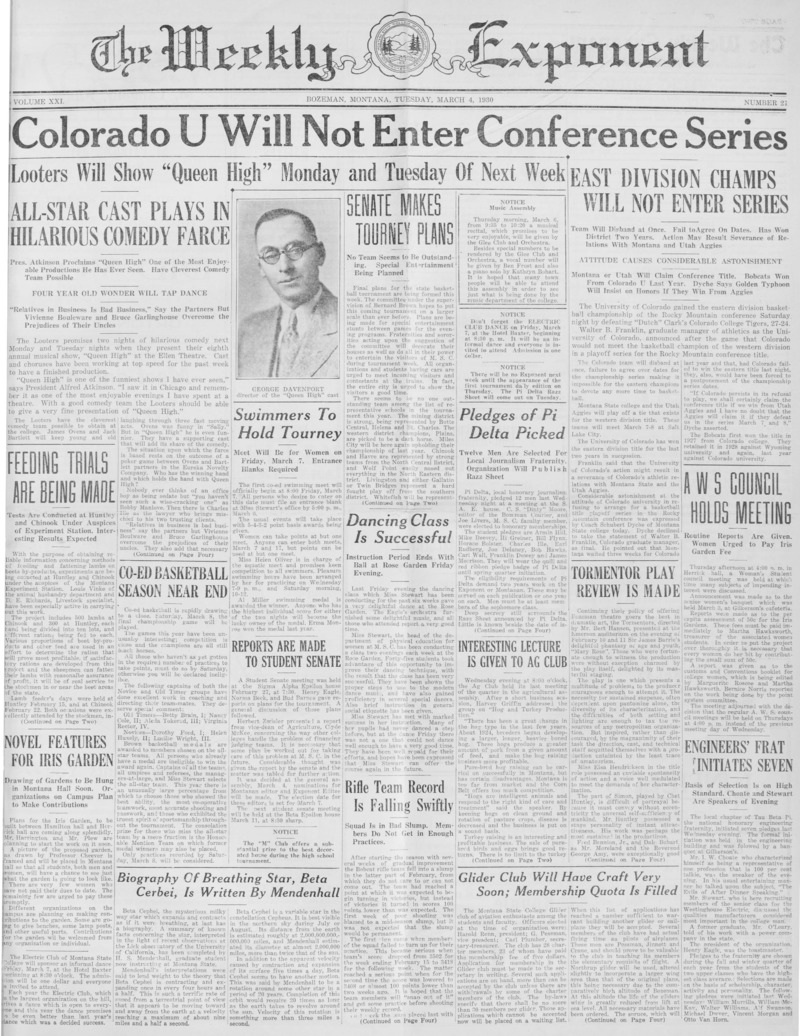 The Weekly Exponent, March 4, 1930