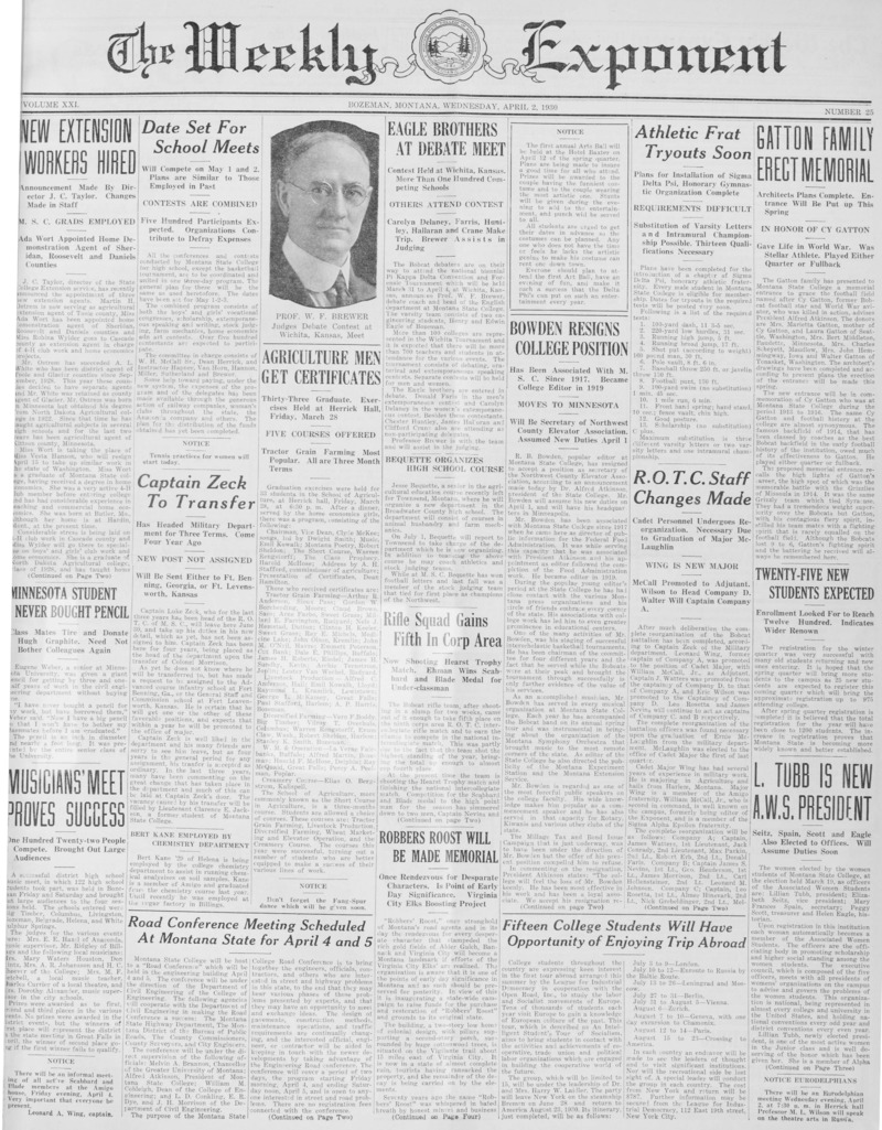 The Weekly Exponent, April 2, 1930