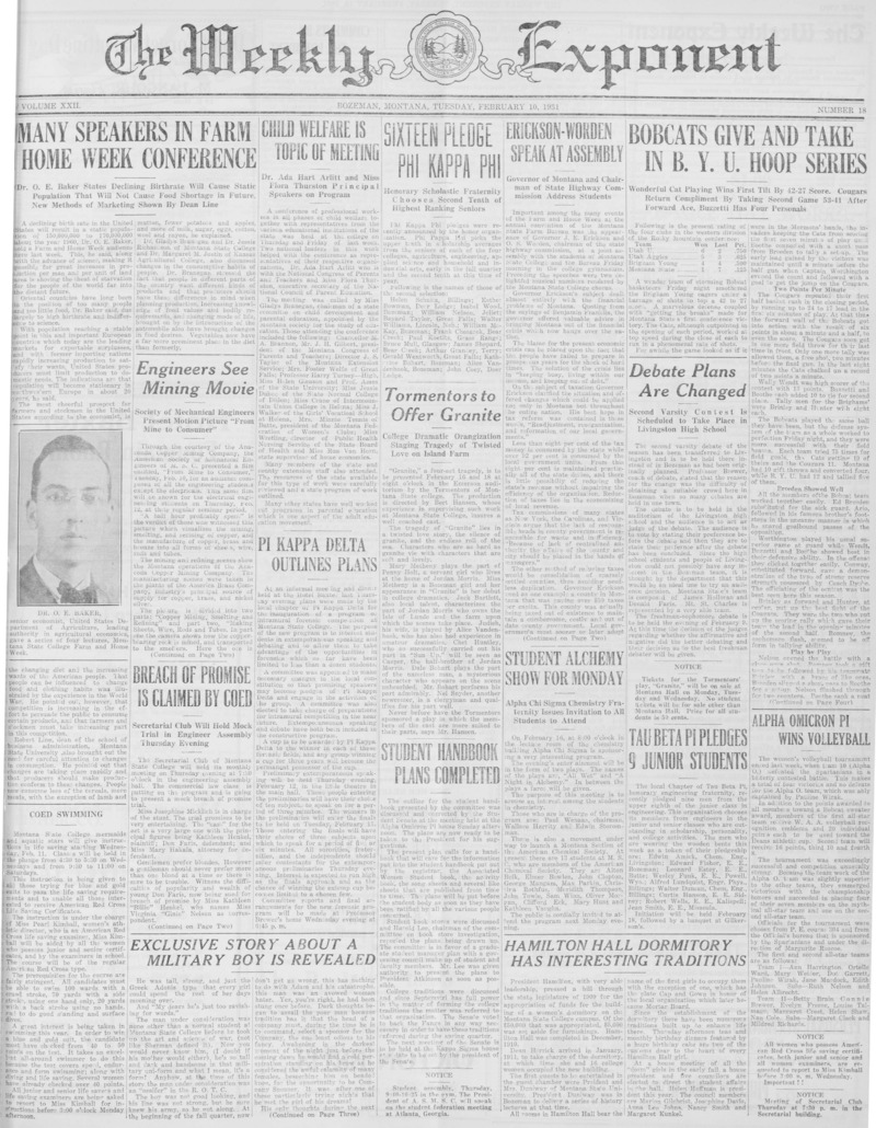 The Weekly Exponent, February 10, 1931