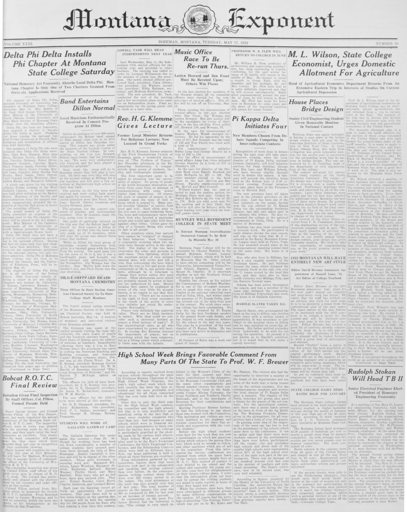 The Montana Exponent, May 17, 1932