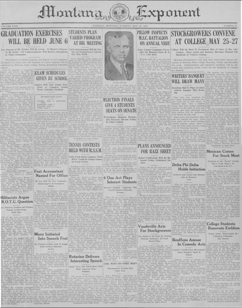The Montana Exponent, May 23, 1933
