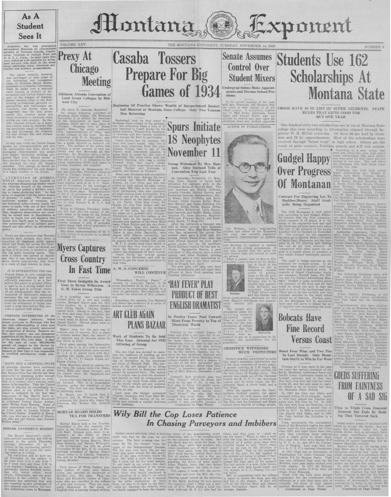 The Montana Exponent, November 14, 1933