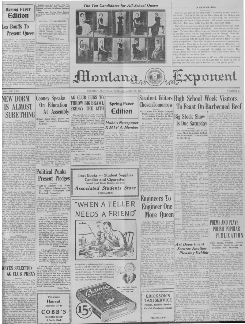 The Montana Exponent, April 10, 1934