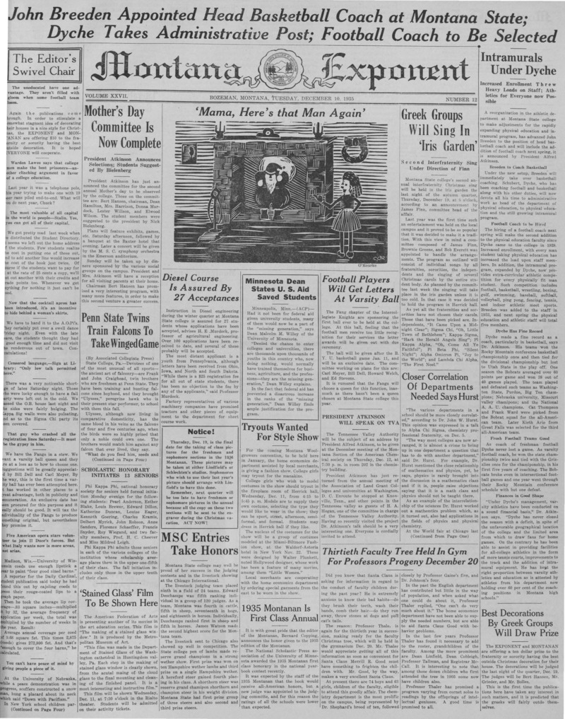 The Montana Exponent, December 10, 1935