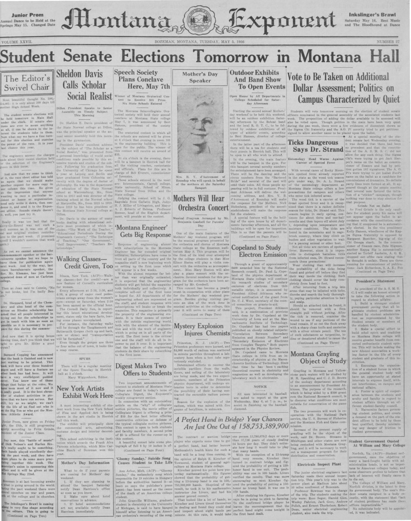 The Montana Exponent, May 5, 1936