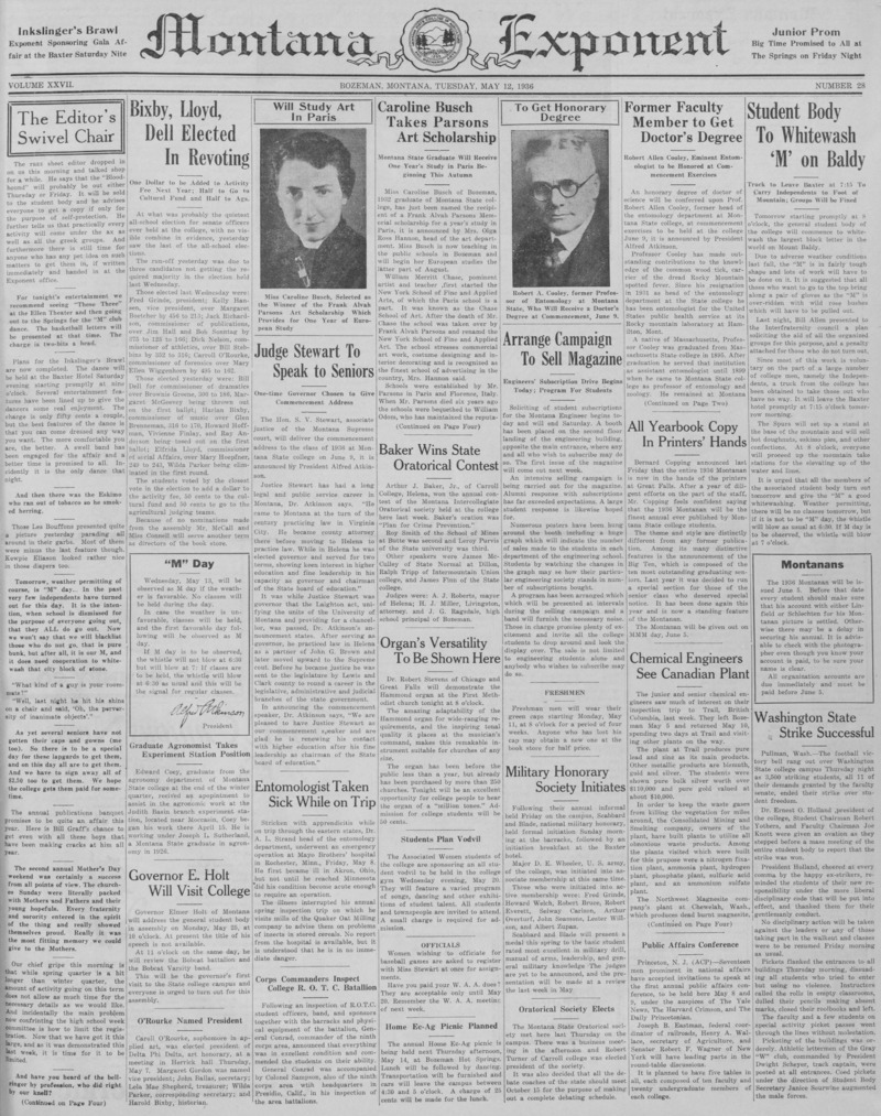 The Montana Exponent, May 12, 1936