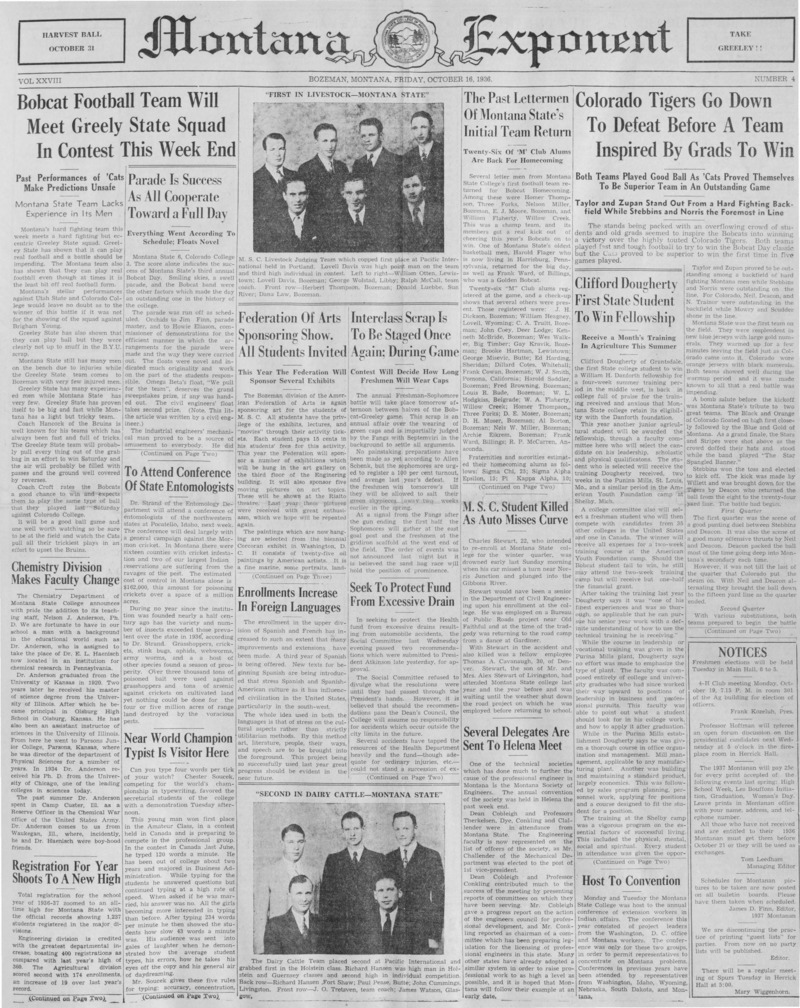 The Montana Exponent, October 16, 1936