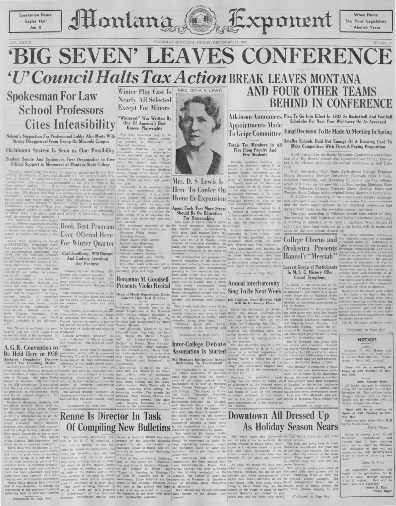The Montana Exponent, December 11, 1936