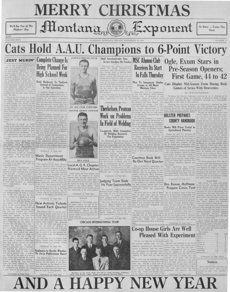 The Montana Exponent, December 10, 1937