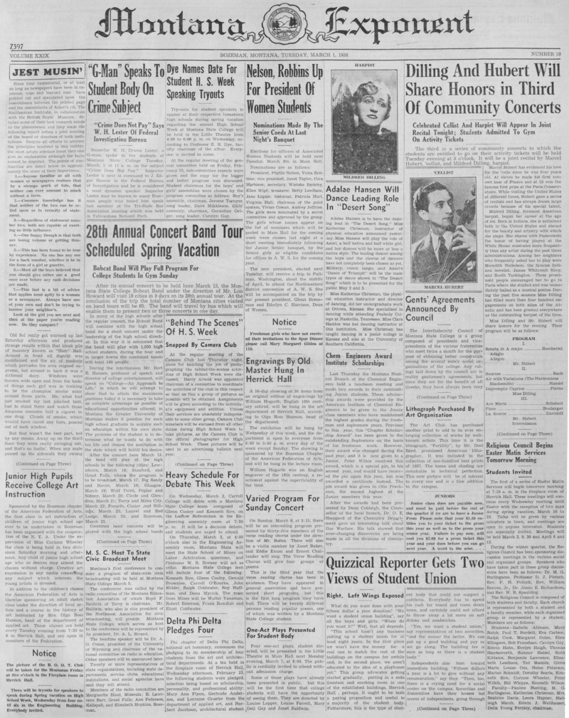The Montana Exponent, March 1, 1938