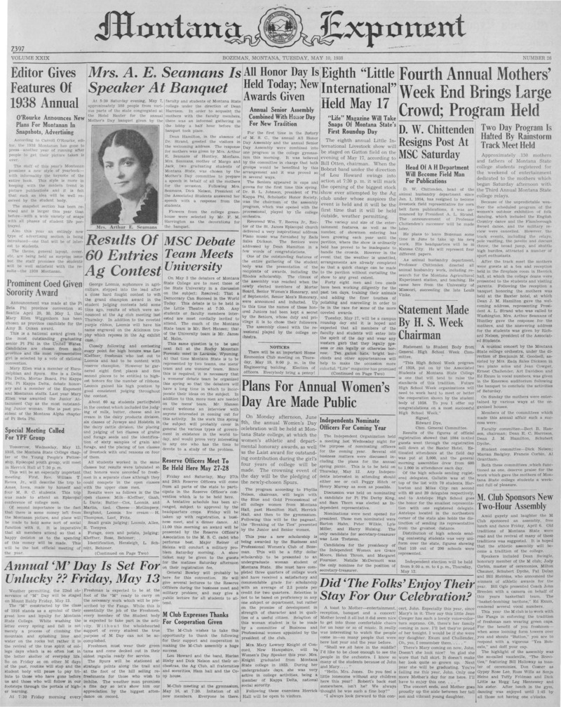 The Montana Exponent, May 10, 1938