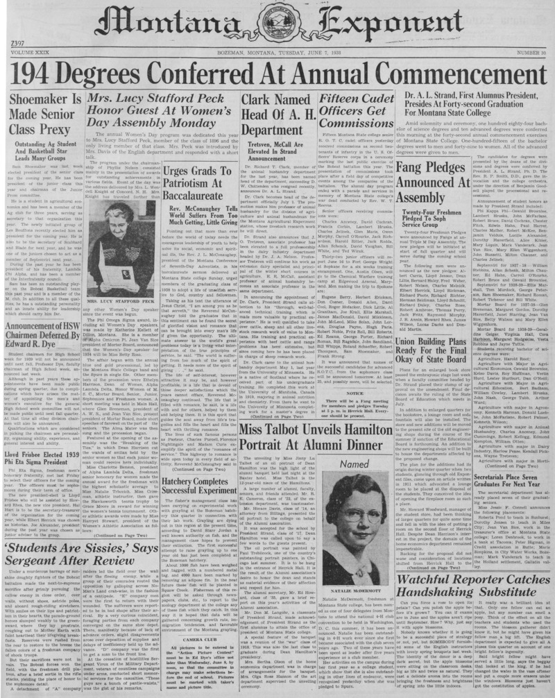 The Montana Exponent, June 7, 1938