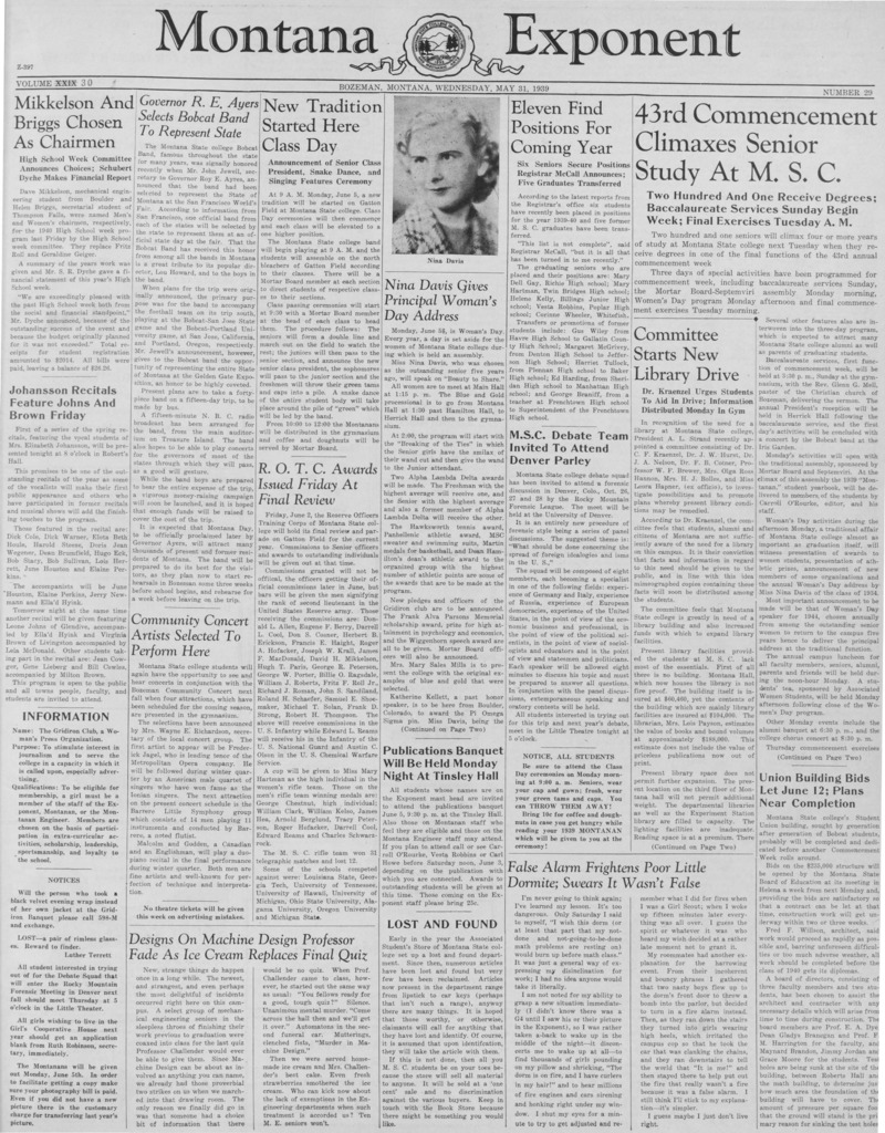The Montana Exponent, May 31, 1939