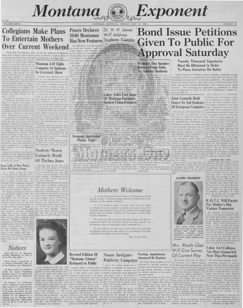 The Montana Exponent, May 10, 1940