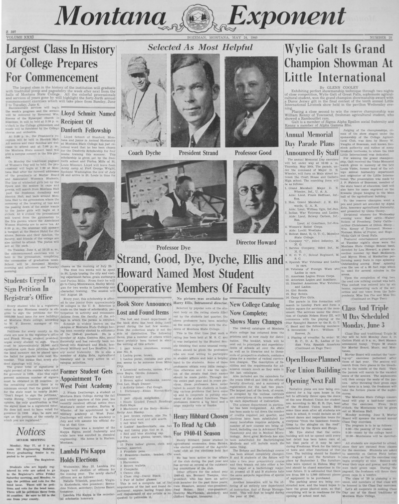 The Montana Exponent, May 24, 1940