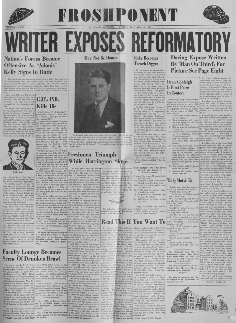 The Montana Froshponent, January 23, 1942