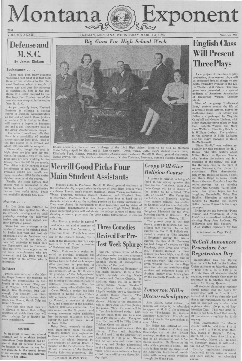 The Montana Exponent, March 4, 1942