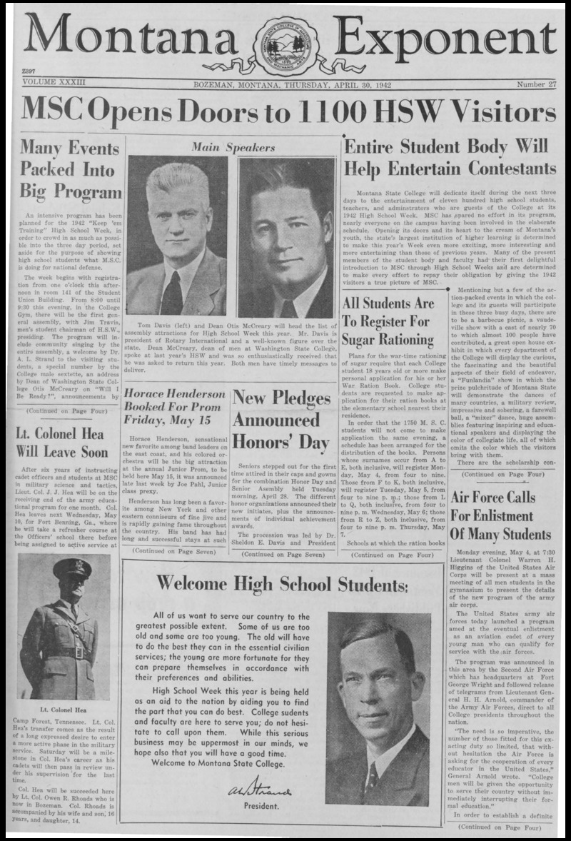 The Montana Exponent, April 30, 1942