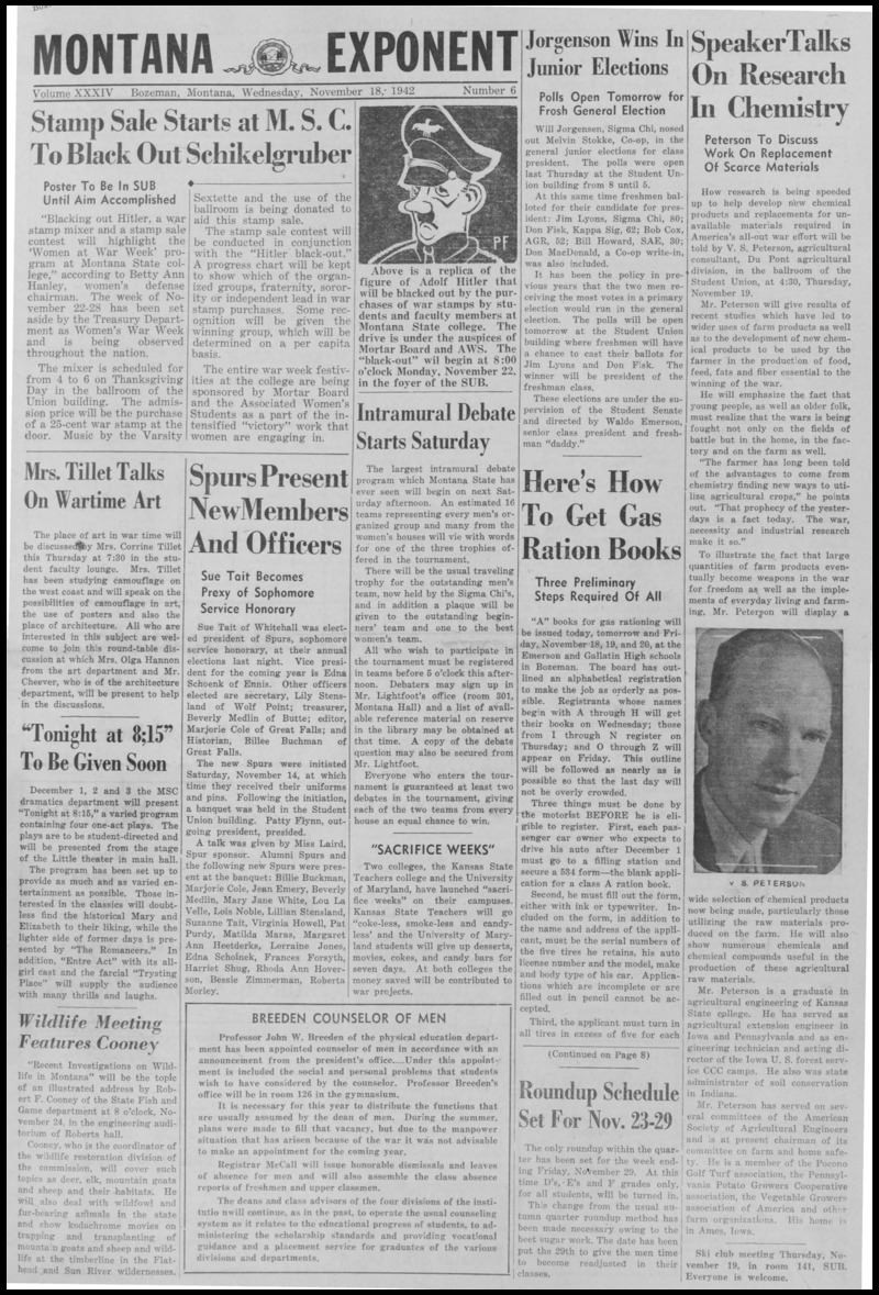 The Montana Exponent, November 18, 1942