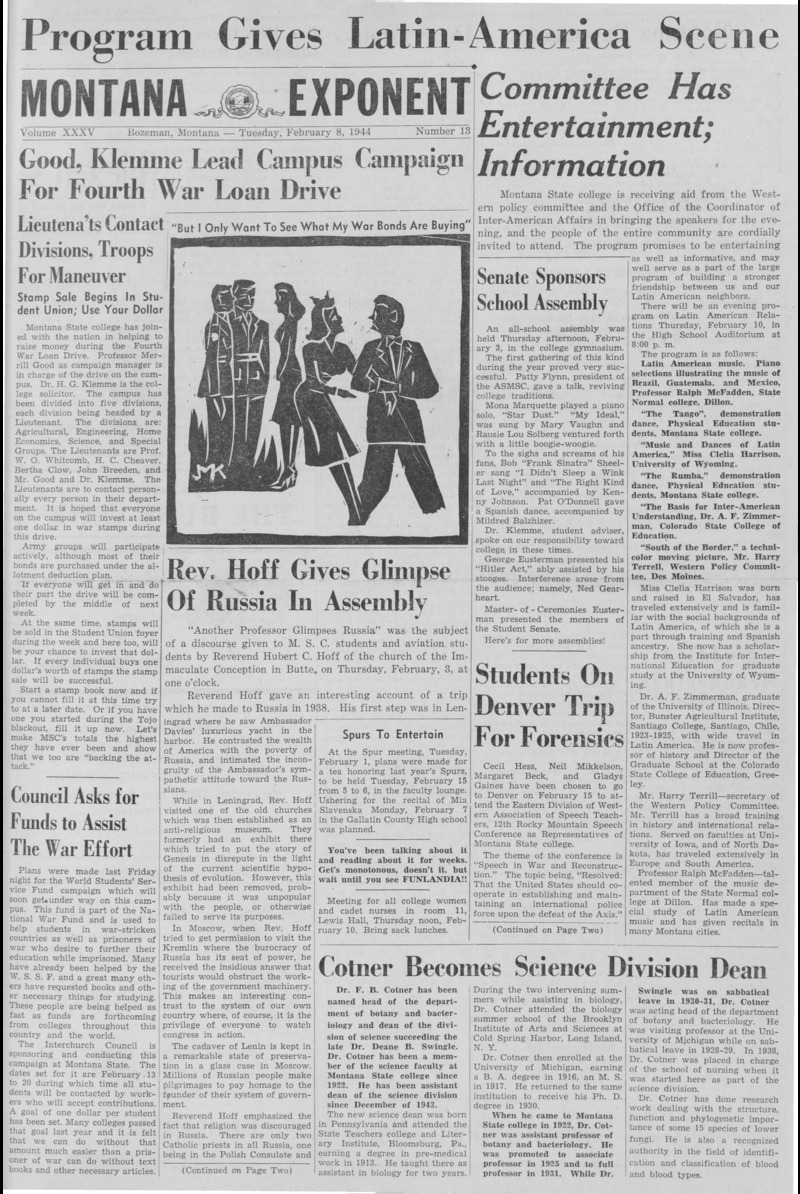 The Montana Exponent, February 8, 1944