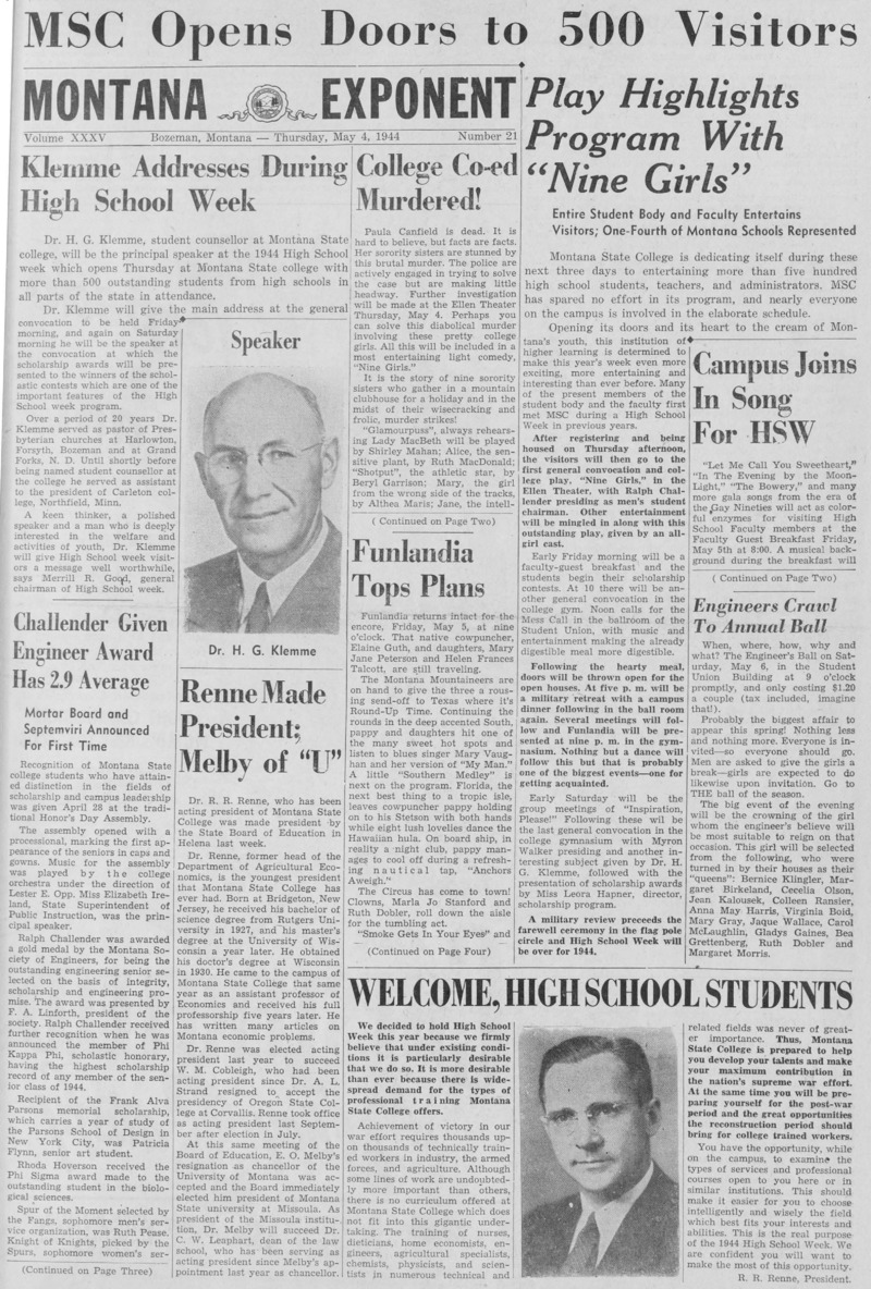 The Montana Exponent, May 4, 1944