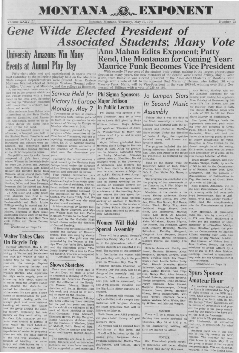 The Montana Exponent, May 10, 1945
