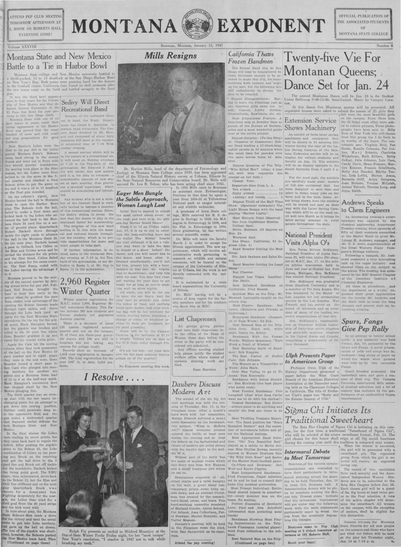 The Montana Exponent, January 15, 1947