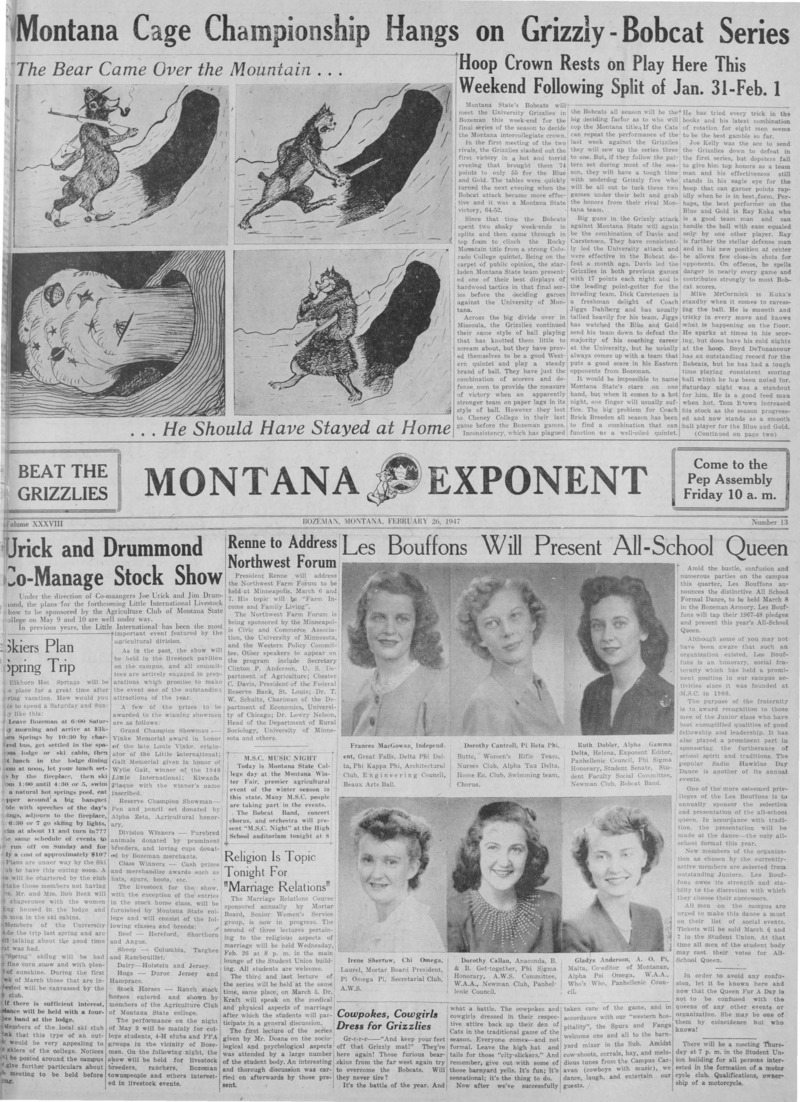 The Montana Exponent, February 26, 1947