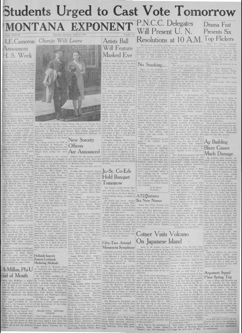 The Montana Exponent, April 2, 1947