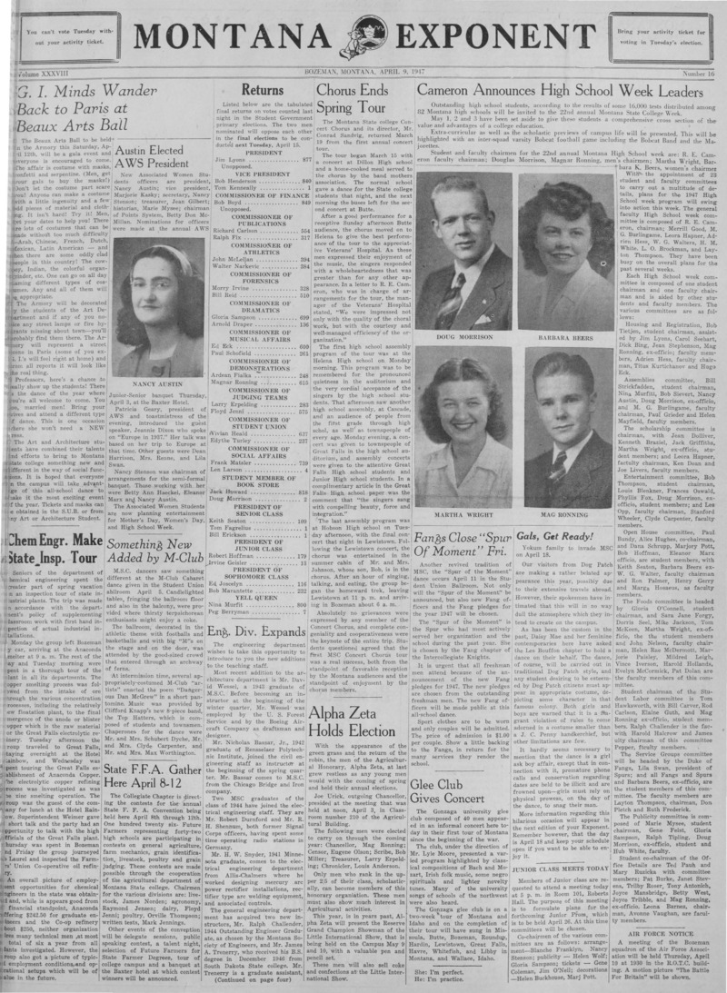 The Montana Exponent, April 9, 1947