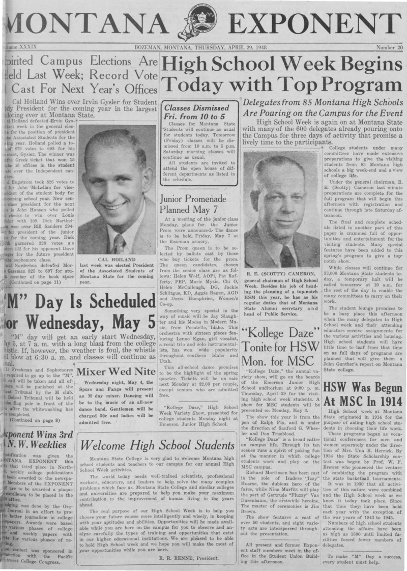 The Montana Exponent, April 29, 1948
