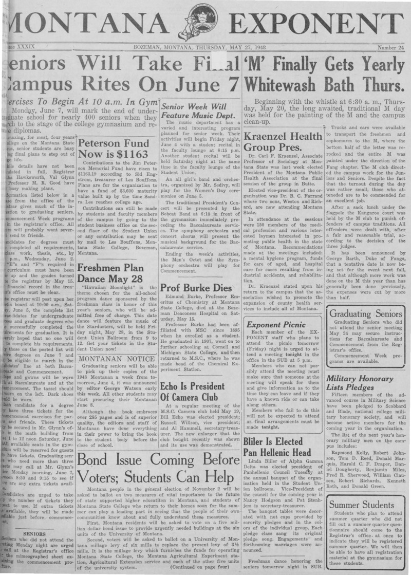 The Montana Exponent, May 27, 1948