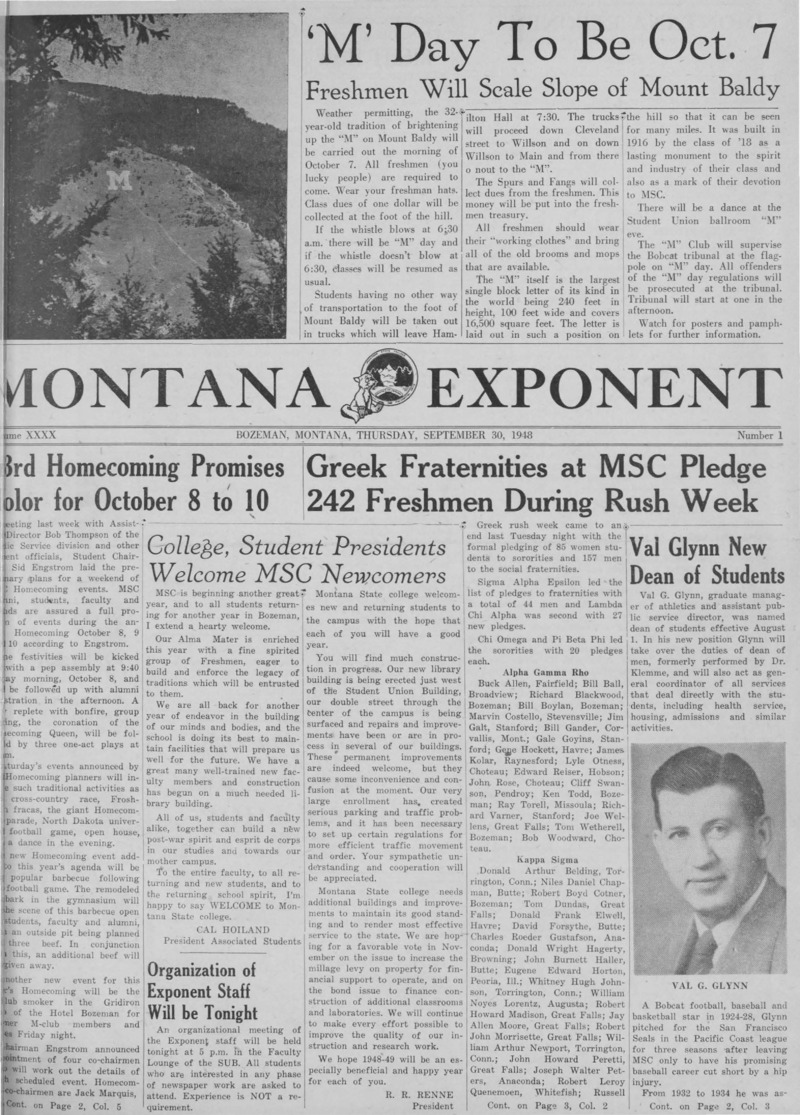 The Montana Exponent, September 30, 1948