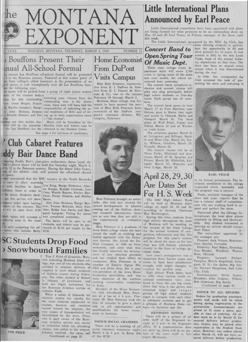 The Montana Exponent, March 3, 1949