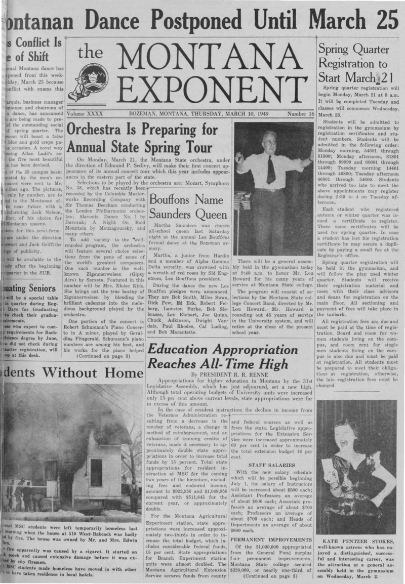 The Montana Exponent, March 10, 1949