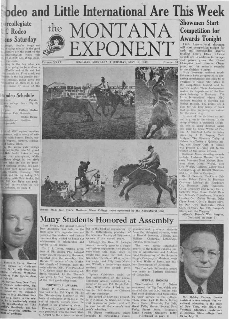 The Montana Exponent, May 19, 1949